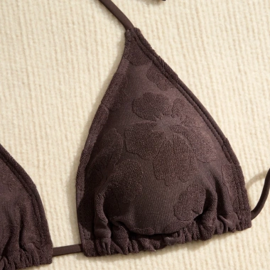 Set Bikini 2 Mảnh Hoa Nổi, Khăn Quấn Sang Trọng - Quảng Châu Cao Cấp, Giá 185k