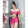 Set bikini 2 mảnh tay rớt màu trơn - Giá ưu đãi 143.000đ, phong cách trẻ trung