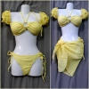 Set bikini 2 mảnh tay rớt màu trơn - Giá ưu đãi 143.000đ, phong cách trẻ trung 9