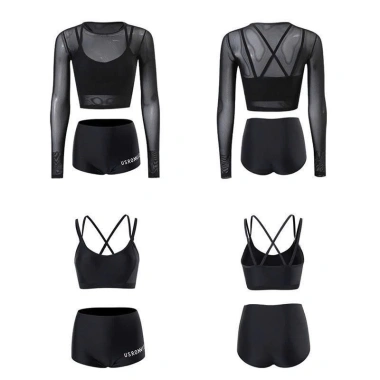 Set bikini 3 chi tiết hè 2.024: áo 2 dây + áo lưới dài tay chống nắng, gợi cảm - 139.000₫ 8