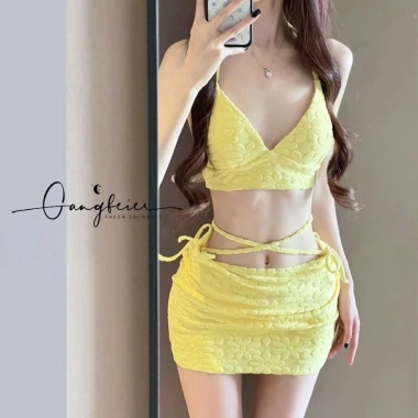 Set bikini 3 chi tiết hoa in nổi sexy, gợi cảm NGOMINH BKN51 - Giảm giá 159k