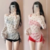 Set bikini 3 chi tiết họa tiết nơ trễ vai hottrend sexy - KUNKUN BKN61 chỉ 169.000₫