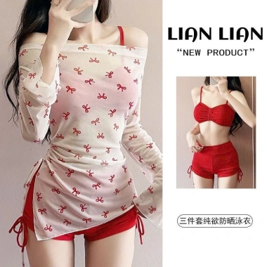 Set bikini 3 chi tiết họa tiết nơ trễ vai hottrend sexy - KUNKUN BKN61 chỉ 169.000₫ 5