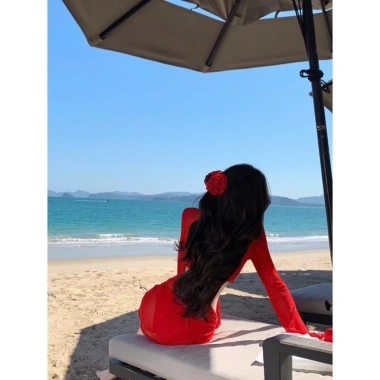 Set bikini 4 chi tiết NGOMINH BKN60 có đệm mút và hoa cài tóc sexy, giá 159.000₫