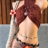 Set Bikini Boho Hoàng Hôn - Khăn Quấn, Tặng Dây Chuyền Vỏ Sò, Chip & 2 Kẹp Hoa