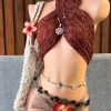 Set Bikini Boho Hoàng Hôn - Khăn Quấn, Tặng Dây Chuyền Vỏ Sò, Chip & 2 Kẹp Hoa 3