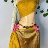 Set Bikini Boho Vàng – Khăn quấn, tặng dây chuyền vỏ sò, chip và 2 kẹp hoa 2