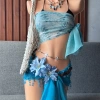 Set Bikini Boho Xanh Biển Freesize - Tặng Dây Chuyền Vỏ Sò & 2 Kẹp Hoa 6