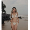 Set Bikini Đan Len Boho Biển Hoa Tím - 499k, Tặng dây chuyền vỏ sò & 2 kẹp hoa 8
