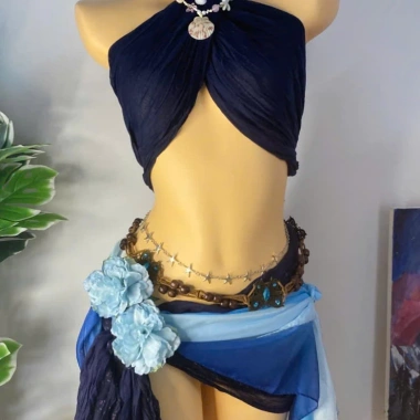 Set Bikini Khăn Quấn Biển Đêm - Tặng Dây Chuyền Vỏ Sò, Chip, 2 Kẹp Hoa - Chỉ 410k