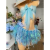 Set bikini khăn quấn biển - Đồ lễ hội - Tặng hoa và vòng cổ vỏ sò - 850k