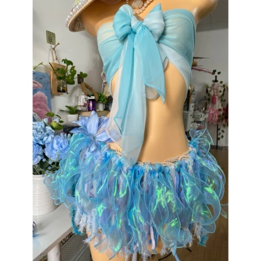 Set bikini khăn quấn biển - Đồ lễ hội - Tặng hoa và vòng cổ vỏ sò - 850k 4