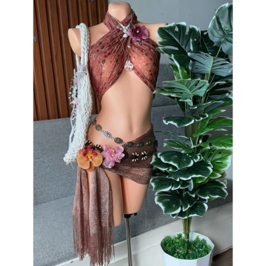 Set bikini khăn quấn cam san hô Freesize - 350k, tặng dây chuyền vỏ sò, chip, 2 kẹp hoa 4 Set bikini khăn quấn cam san hô Freesize - 350k, tặng dây chuyền vỏ sò, chip, 2 kẹp hoa 4