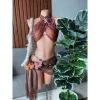 Set bikini khăn quấn cam san hô Freesize - 350k, tặng dây chuyền vỏ sò, chip, 2 kẹp hoa 5