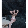 Set bikini khăn quấn nâu da beo tặng dây chuyền vỏ sò chip 2 kẹp hoa chỉ 269.000₫ 6