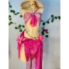 Sét bikini khăn quấn Nụ Hồng quyến rũ - tặng dây chuyền vỏ sò, 2 kẹp hoa, chip - Giá chỉ 550.000₫ 2