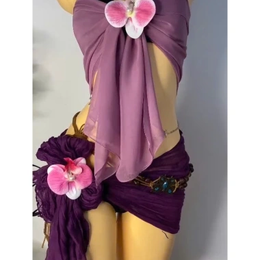 Set Bikini Lan Tím quấn khăn - Tặng dây chuyền vỏ sò, chip, kẹp hoa, giá 379.000₫ 2