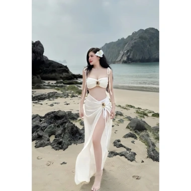 Set Bikini Len 2 Mảnh EMMA Đính Charm Đá Sáng Sang Chảnh, Quyến Rũ, Che Điểm 189k