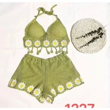 Set bikini len thêu họa tiết hoa nữ – phong cách quyến rũ, thích hợp đi biển du lịch – giá ưu đãi 85.000đ Smide Clothing 3