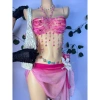 Set bikini nắng hồng, tặng dây chuyền vỏ sò và chip, 2 kẹp hoa - Giá chỉ 1,1 triệu 2