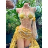 Set bikini Nắng Vàng Ánh Kim và dây chuyền vỏ sò, chip, 2 hoa - 1.29tr