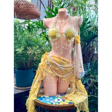 Set bikini Nắng Vàng Ánh Kim và dây chuyền vỏ sò, chip, 2 hoa - 1.29tr 3 Set bikini Nắng Vàng Ánh Kim và dây chuyền vỏ sò, chip, 2 hoa - 1.29tr 3