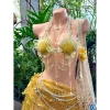 Set bikini Nắng Vàng Ánh Kim và dây chuyền vỏ sò, chip, 2 hoa - 1.29tr 4