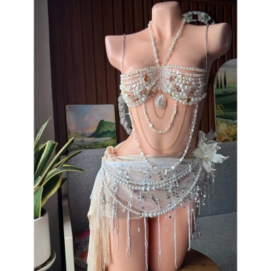 Set bikini ngọc trai luxury, tặng dây chuyền vỏ sò, chip, 2 kẹp hoa - 1,29tr 7 Set bikini ngọc trai luxury, tặng dây chuyền vỏ sò, chip, 2 kẹp hoa - 1,29tr 7