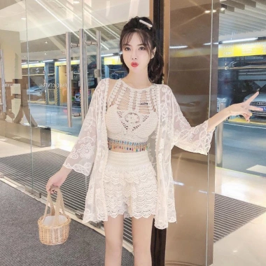 Set Bikini Nữ 3 Món Thổ Cẩm Đính Hạt Móc Len Kín Đáo Bán Rời Thảo Chi 507.500₫