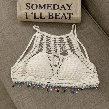 Set Bikini Nữ 3 Món Thổ Cẩm Đính Hạt Móc Len Kín Đáo Bán Rời Thảo Chi 507.500₫ 6