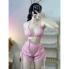 Set bikini quần đùi thun kín đáo, quần rút dây áo mút ngực - set tắm biển, chỉ 79.000₫ 2