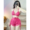 Set bikini quần đùi thun kín đáo, quần rút dây áo mút ngực - set tắm biển, chỉ 79.000₫ 3