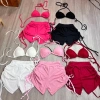 Set bikini quần đùi thun kín đáo, quần rút dây áo mút ngực - set tắm biển, chỉ 79.000₫ 6