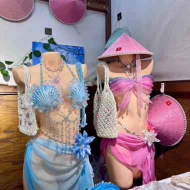 Set Bikini Sò Xanh Nàng Tiên Cá - Tặng dây chuyền vỏ sò & 2 kẹp hoa - Giá ưu đãi 1.200.000 VND 5