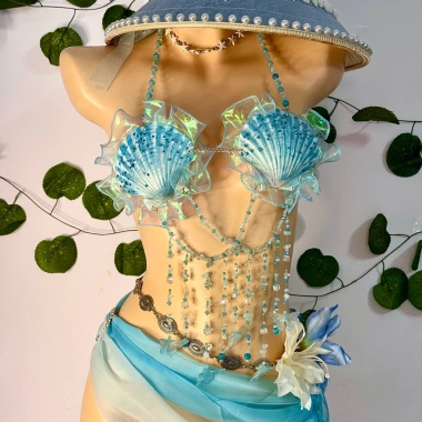 Set Bikini Sò Xanh Nàng Tiên Cá - Tặng dây chuyền vỏ sò & 2 kẹp hoa - Giá ưu đãi 1.200.000 VND 7