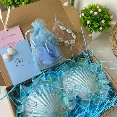 Set Bikini Sò Xanh Nàng Tiên Cá - Tặng dây chuyền vỏ sò & 2 kẹp hoa - Giá ưu đãi 1.200.000 VND 9