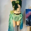 Set bikini Tiên Lá Ngọc khăn quấn và tặng dây chuyền vỏ sò chip kẹp hoa 490k 2