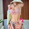 Set Bikini Vintage Khăn Quấn Nàng Thơ - Tặng Dây Chuyền Vỏ Sò, Chip & 2 Kẹp Hoa, Giá 420.000₫ 4