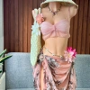 Set Bikini Vintage Khăn Quấn Nàng Thơ - Tặng Dây Chuyền Vỏ Sò, Chip & 2 Kẹp Hoa, Giá 420.000₫ 5