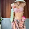 Set Bikini Vintage Khăn Quấn Nàng Thơ - Tặng Dây Chuyền Vỏ Sò, Chip & 2 Kẹp Hoa, Giá 420.000₫ 9