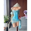 Set Bikini Xanh Sóng Biển + Khăn Quấn: Tặng Dây Chuyền Vỏ Sò, Chip & 2 Kẹp Hoa 5