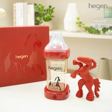 Set Bình Hegen Ngựa Đỏ - Rắn Xanh 240ml + Nắp Trữ & Gặm Nướu - Quà Tặng Chính Hãng Giảm Giá 1.190.000