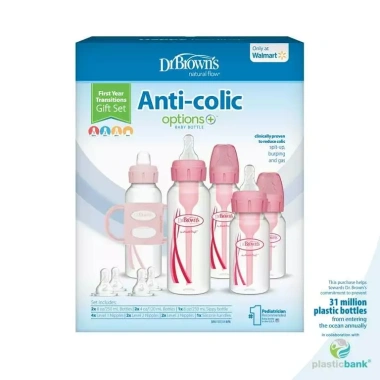 Set bình sữa Dr. Brown's cổ hẹp Natural Flow Anti-Colic Options+ hồng - 185.000₫ 2