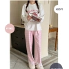 Sét bộ dài mùa đông LAMFASHION: Quần caro dáng suông phối ren, áo tay thun xượt - Giá 220.500₫ 4
