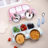 Set bộ đồ ăn trẻ em thép không gỉ 304, 5 mảnh lưới vui nhộn, siêu chống sốc – Giá ưu đãi 190.714₫