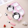 Set bộ đồ ăn trẻ em thép không gỉ 304, 5 mảnh lưới vui nhộn, siêu chống sốc – Giá ưu đãi 190.714₫ 2