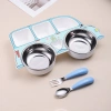 Set bộ đồ ăn trẻ em thép không gỉ 304, 5 mảnh lưới vui nhộn, siêu chống sốc – Giá ưu đãi 190.714₫ 7