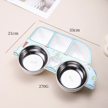 Set bộ đồ ăn trẻ em thép không gỉ 304, 5 mảnh lưới vui nhộn, siêu chống sốc – Giá ưu đãi 190.714₫