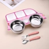 Set bộ đồ ăn trẻ em thép không gỉ 304, 5 mảnh lưới vui nhộn, siêu chống sốc – Giá ưu đãi 190.714₫ 10