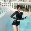 Set bộ đồ bơi 3 chi tiết bikini 2 dây áo lưới dài tay chống nắng gợi cảm cho đi biển NGOMINH BKN04 5